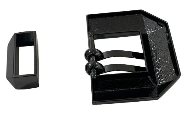 Twin-Prong Geometric Pin Belt Buckle And Keeper Set suppliers
