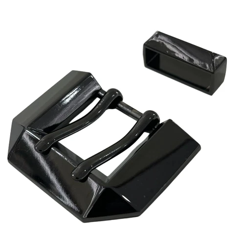 Twin-Prong Geometric Pin Belt Buckle And Keeper Set suppliers